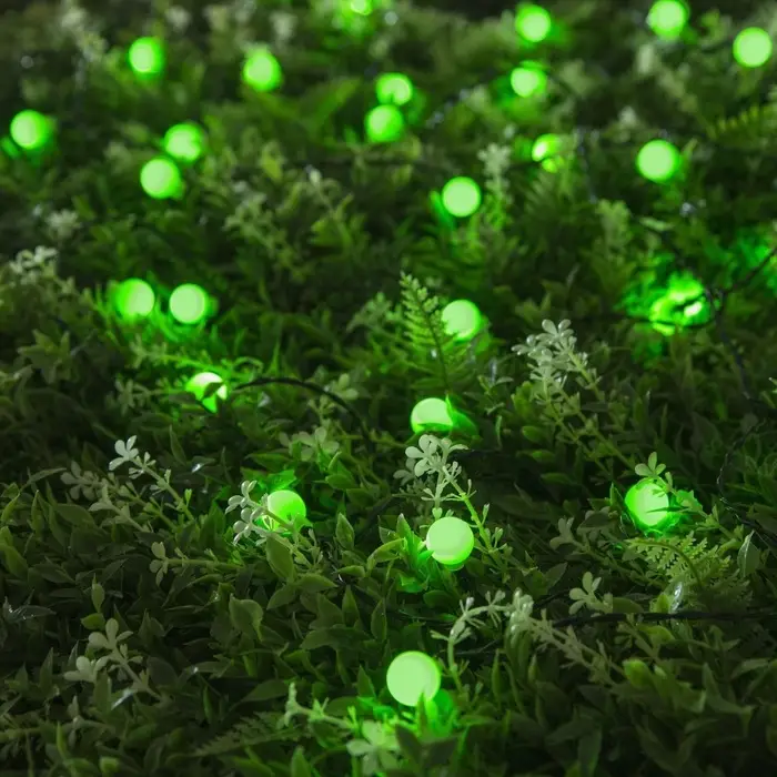 Гирлянда &laquo;Нить&raquo;, 4.5 м, уличная, с насадками &laquo;Шарик&raquo;, IP44, 30 LED, 2 режима, солнечная батарея, тёмная нить, свечение зелёное