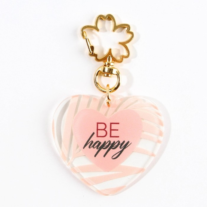 Брелок для ключей акриловый «Be happy», 5 х 4,6 см