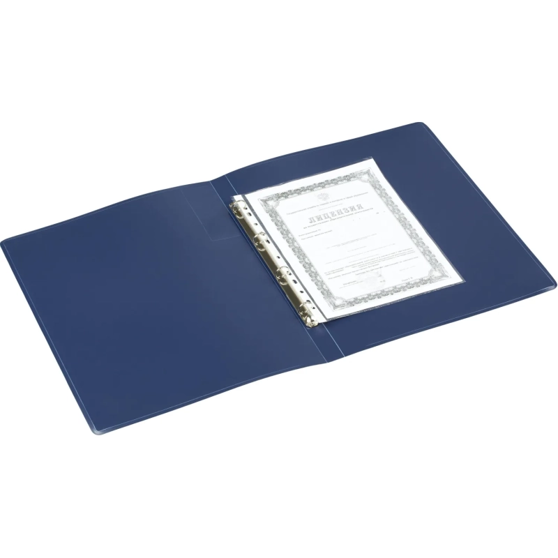 Папка на 4-х кольцах пласт. 25мм вертик. А3 ATTACHE, синий