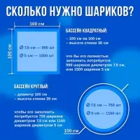 Шарики для сухого бассейна с рисунком, диаметр шара 7.5 см, набор 500 штук, цвет синий