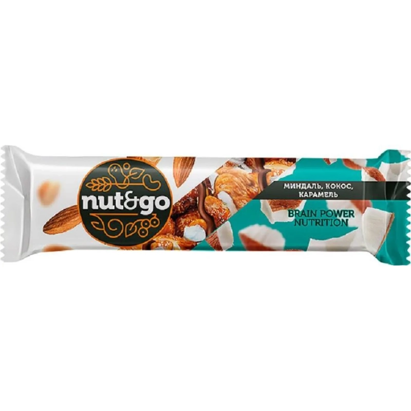 Батончик миндальный NUT N GO с кокосом 18 шт/уп КВК336