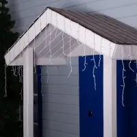 Гирлянда &laquo;Бахрома&raquo; 3&times;0.6 м, IP44, УМС, белая нить, 160 LED, свечение мульти, 220 В