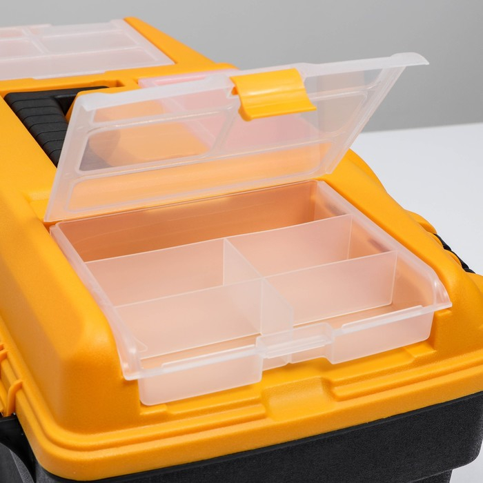 Ящик для инструментов, с двумя консолями и коробками «Уран 21» Ящик для инструментов, с двумя консолями и коробками «Уран 21»