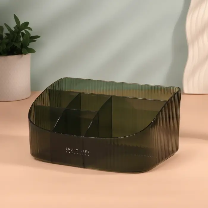 Органайзер для хранения &laquo;GREEN&raquo;, 6 секций, 23&times;15.5&times;11 см, полупрозрачный, зелёный