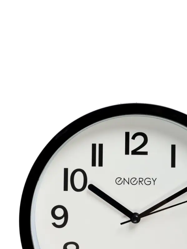 Часы настенные классические ENERGY ЕС-139, бесшумные, плавный ход, d=22 см, чёрные
