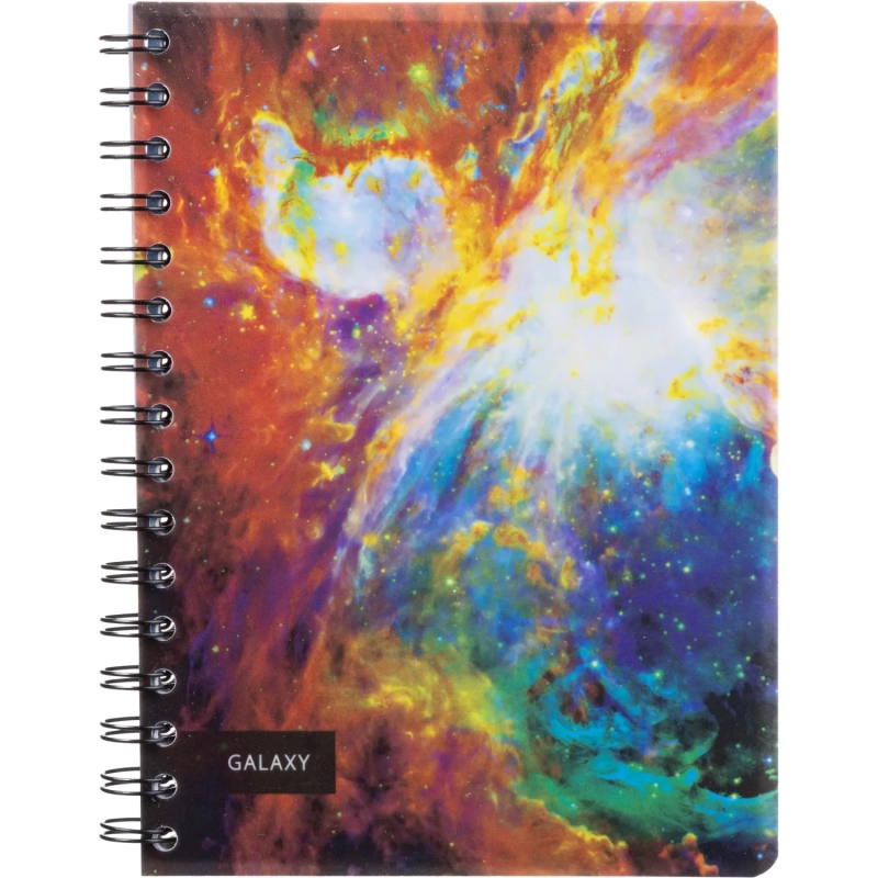Бизнес-тетрадь 120л,А5,Space Galaxy,210х152мм,70квм,белый,карман