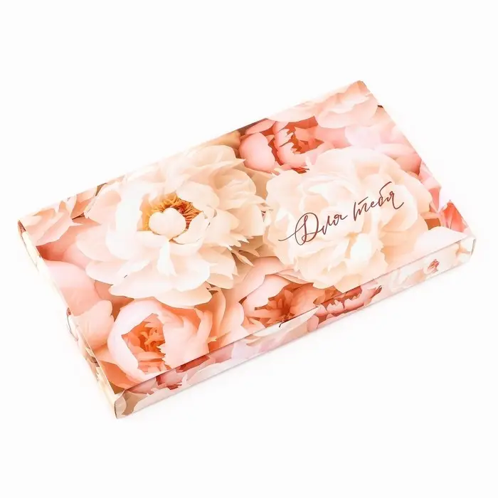 Коробка для шоколада с местом для денег «Пионы», 20 х 2 х 12 см Коробка для шоколада с местом для денег «Пионы», 20 х 2 х 12 см