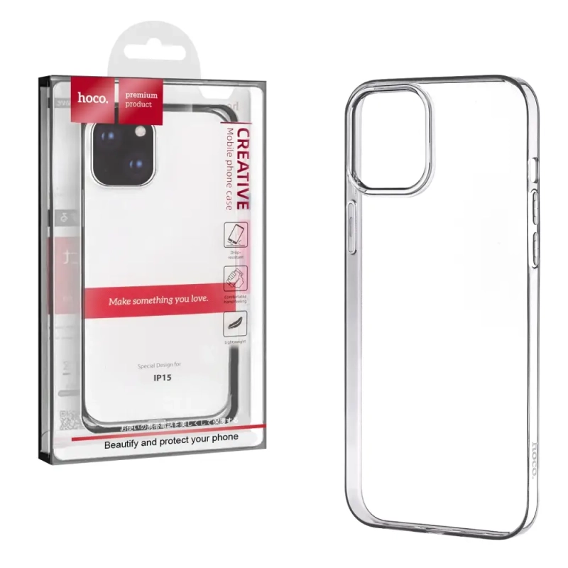 Чехол iPh 15 Hoco TPU прозрачный Чехол iPh 15 Hoco TPU прозрачный