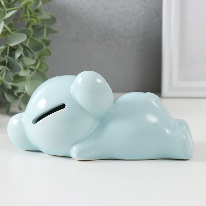 Копилка керамика Копилка керамика "Спящий голубой слонёнок" 16х8х7,5 см