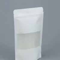 Пакет Zip-lock Крафт, белый, с прямоугольным окном, 12&times;20 см