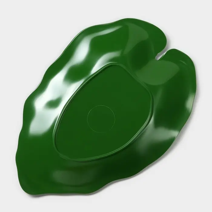 Блюдо для подачи &laquo;Лист&raquo;, пластик, 25&times;17&times;2 см, зелёное