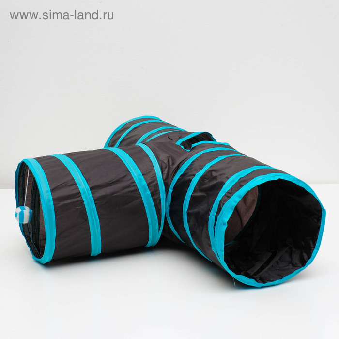 Туннель для кошек шуршащий  Туннель для кошек шуршащий "Тройник", 80 см, диаметр трубы 25 см, микс цветов