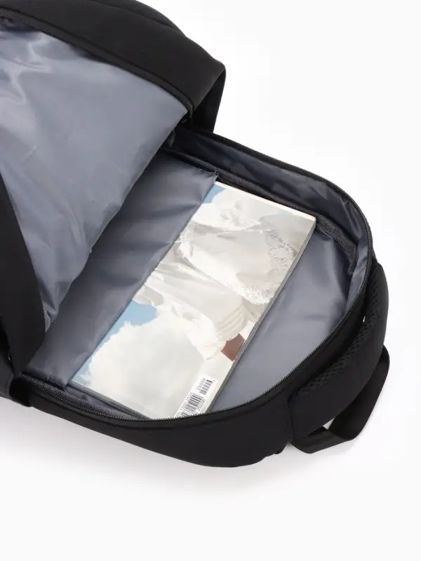 Рюкзак школьный, 2 отделения, 4 кармана, водонепроницаемое дно, 27&times;13&times;38.5 см, чёрный