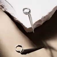 Серьги металл &laquo;Шипы&raquo;, удлинённые, цвет серебро