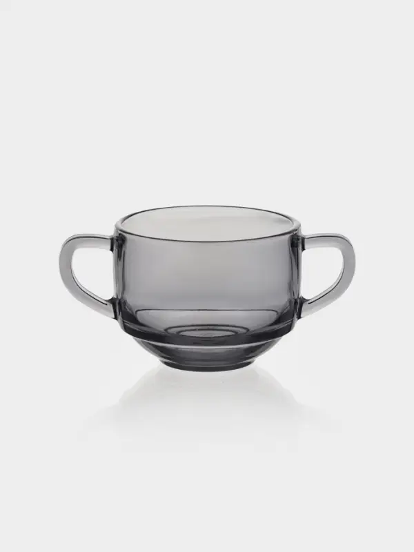 Бульонница Paşabah&ccedil;e &laquo;Грей&raquo;, 480 мл, стекло, с ручками, серая