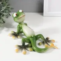 Фигурка полистоун &laquo;Зелёный геккон загорает&raquo;, 18&times;14.5&times;8.5 см