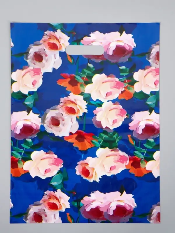 Пакет полиэтиленовый с вырубной ручкой "Цветение" 30 х 40 см 60 мкм