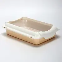 Туалет средний с бортом и сеткой 36&times;26&times;9, см, лоток бежевый, сетка и борт белые