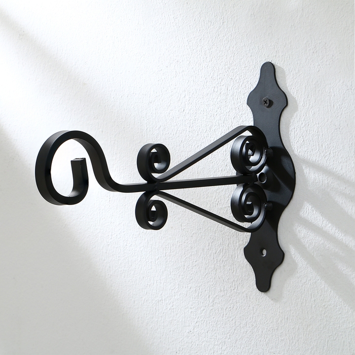 Кронштейн для кашпо кованый, 25 см, металл, чёрный Кронштейн для кашпо кованый, 25 см, металл, чёрный