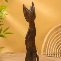 Сувенир «Кошка», 60×14×6 см, дерево, коричневый, МИКС