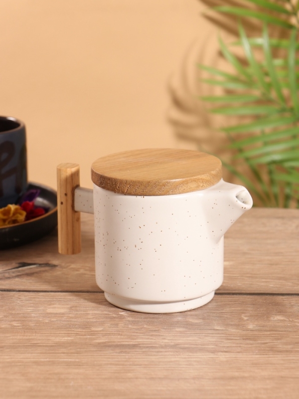 Набор для чаепития «Атика» керамический, белый, чайничек + кружка