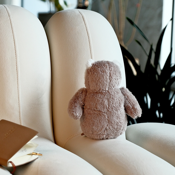 Мягкая игрушка «Сова», 20 см, цвет светло-серый Мягкая игрушка «Сова», 20 см, цвет светло-серый