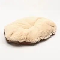 Лежанка для кошек и собак, рогожка, искусственный  мех, 65 х 50 х 20 см