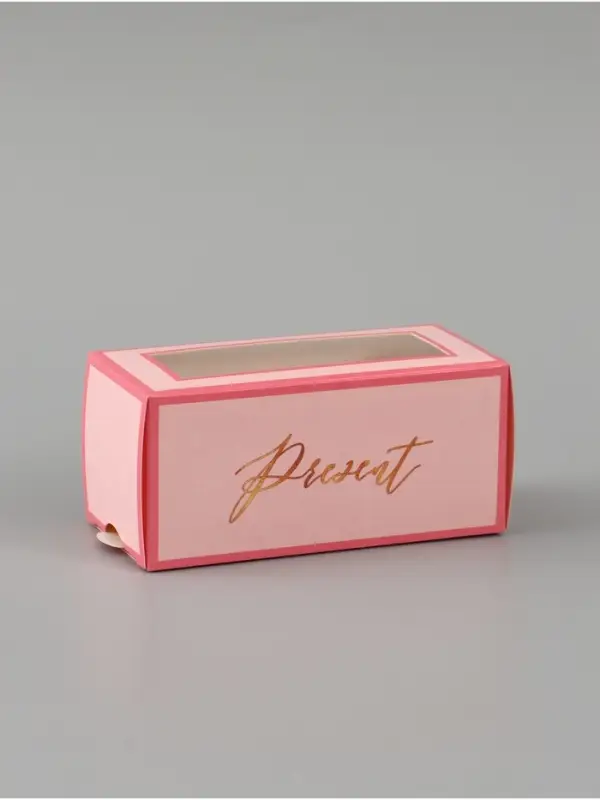 Коробка подарочная с окном &laquo;Подарок&raquo;, 12&times;5.5&times;5.5 см, самосборная