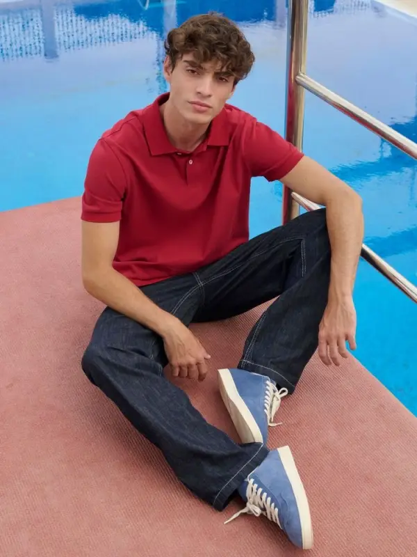 Рубашка поло унисекс Pacific, красная (бургунди), размер S