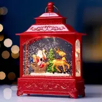 Светодиодная фигура &laquo;Упряжка&raquo; 5.5&times;14&times;19.5 см, от батареек 3хААА, музыка, USB, свечение тёплое белое