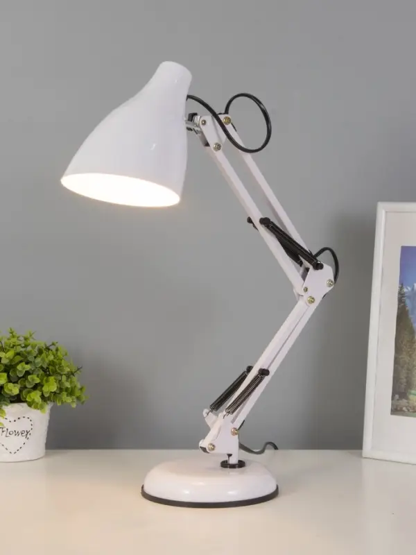 Лампа настольная Е27 60 Вт &laquo;Валли&raquo; белая шарнирная 43&times;21&times;14.5 см RISALUX