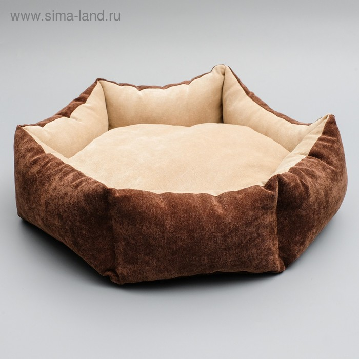 Лежанка шестиугольная, 52 х 50 х 15 см, микровельвет, микс Лежанка шестиугольная, 52 х 50 х 15 см, микровельвет, микс