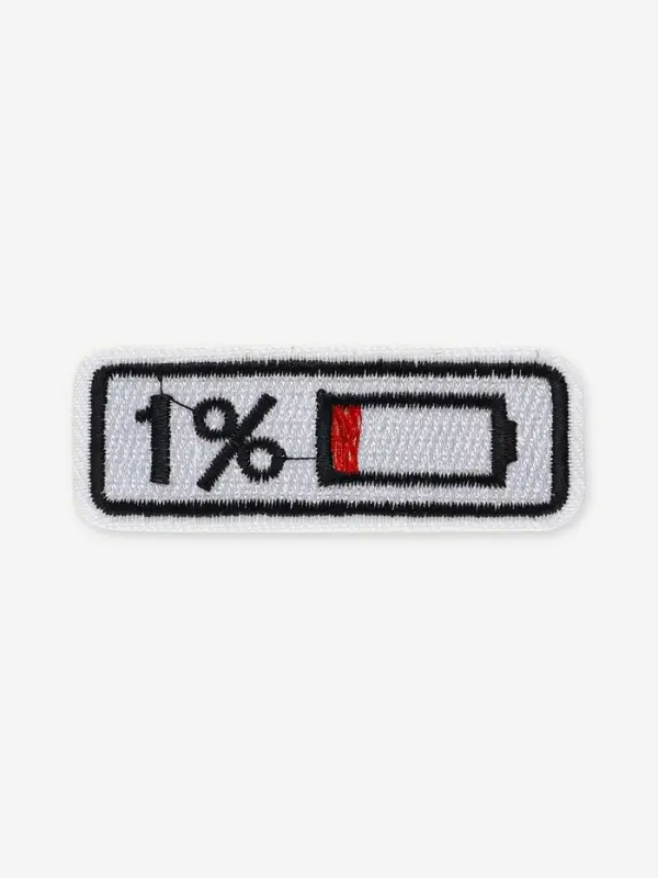 Термоаппликация &laquo;Зарядка&raquo;, 6.5&times;2.3 см, белая