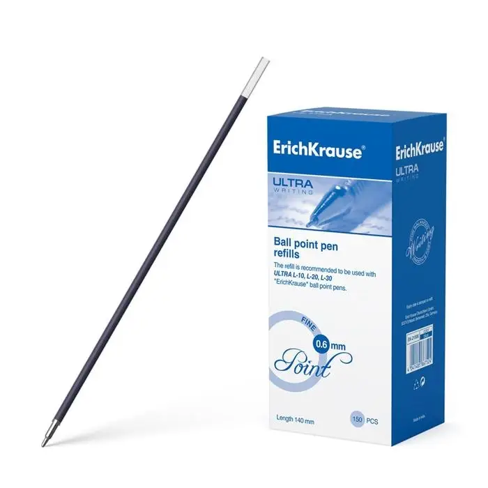 Стержень шариковый ErichKrause, для ручек Ultra и других, узел 0.7 мм, чернила синие, супермягкое письмо, длина стержня 140 мм Стержень шариковый ErichKrause, для ручек Ultra и других, узел 0.7 мм, чернила синие, супермягкое письмо, длина стержня 140 мм