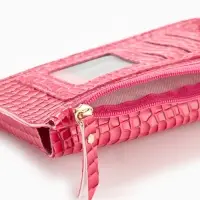 Сумка на магните, с длинным ремнём, однотонная, 10&times;2.5&times;20 см, розовая