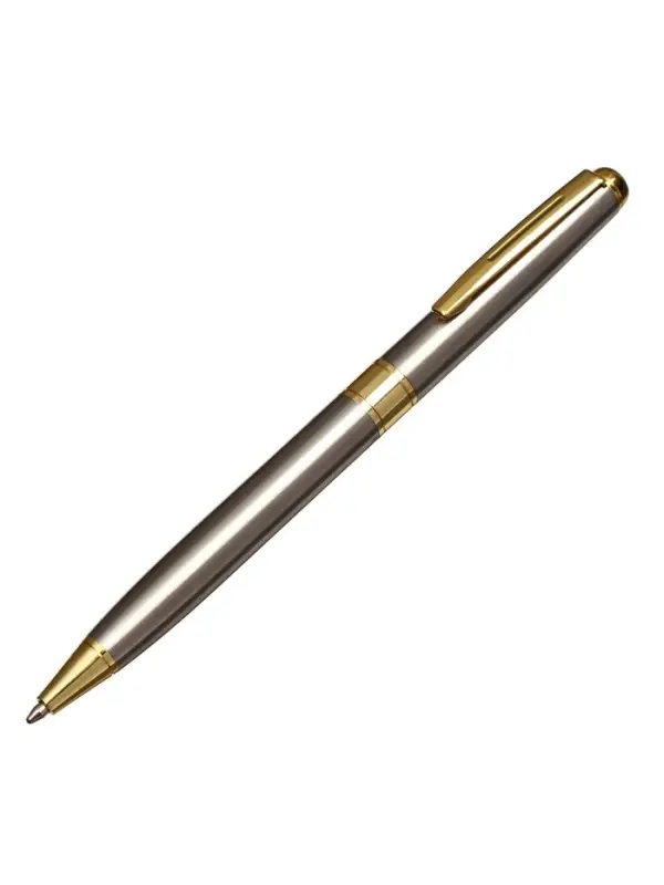 Ручка подарочная Calligrata. New, шариковая, поворотная, в футляре кожзам, корпус серебристый с золотым