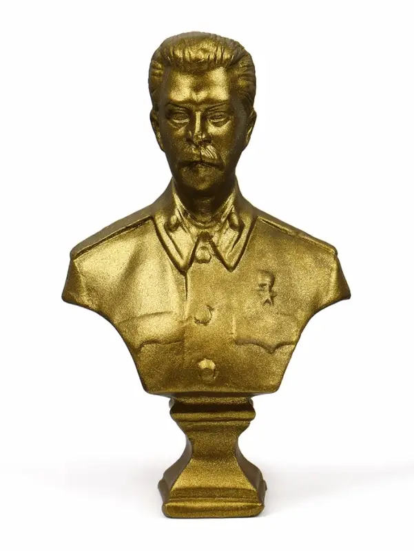 Бюст &laquo;Сталин И.В.&raquo;, фигурка гипс, состаренная латунь, 13&times;9&times;5 см