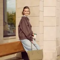 Сумка женская тоут на молнии, 30&times;11&times;25 см, зелёная