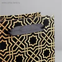 Пакет подарочный ламинированный под бутылку, упаковка, Best wishes, 13&times;35&times;10 см