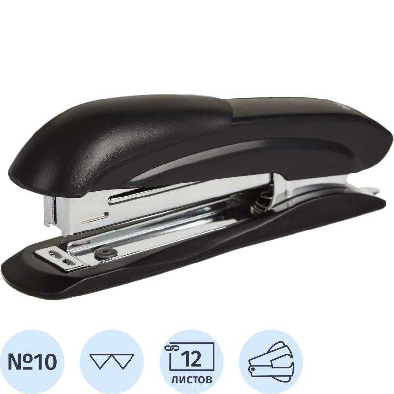 Степлер Attache №10 до 12л., черный антистеп