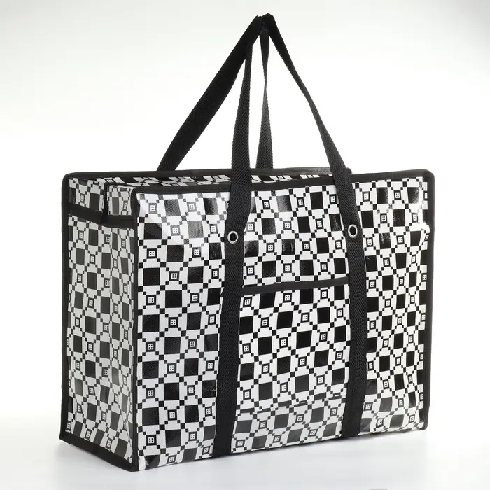 Сумка хозяйственная на молнии, 35 л, 50&times;20&times;35 см, чёрная