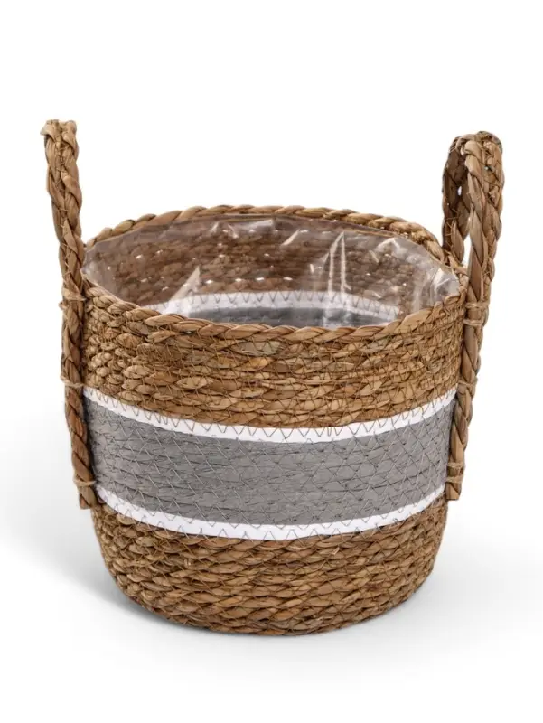 Кашпо плетёное для цветов &laquo;Инга&raquo;, коричнево-серое, набор 3 шт.