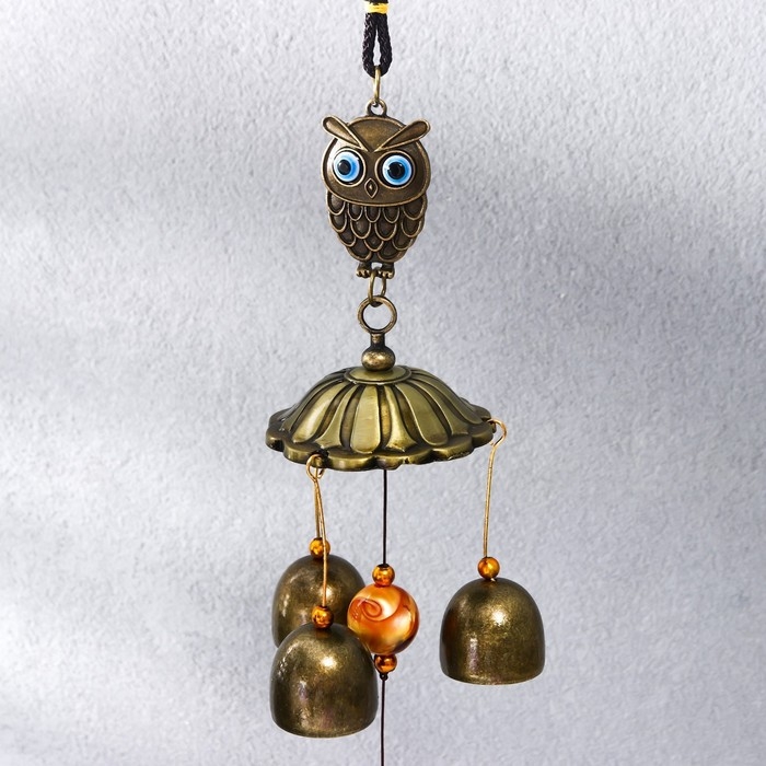 Музыка ветра металл Музыка ветра металл "Совёнок" от сглаза 4 колокольчика 28х5,8х5,8 см