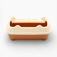 Туалет, 36&times;28&times;14 см, с боковым входом, бортами и совком, коричневый