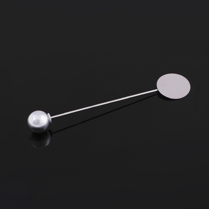 Основа «Брошь-игла» с шариком d=1 см (набор 5 шт.), L=7 см, площадка 1,5 см, цвет серебро Основа «Брошь-игла» с шариком d=1 см (набор 5 шт.), L=7 см, площадка 1,5 см, цвет серебро