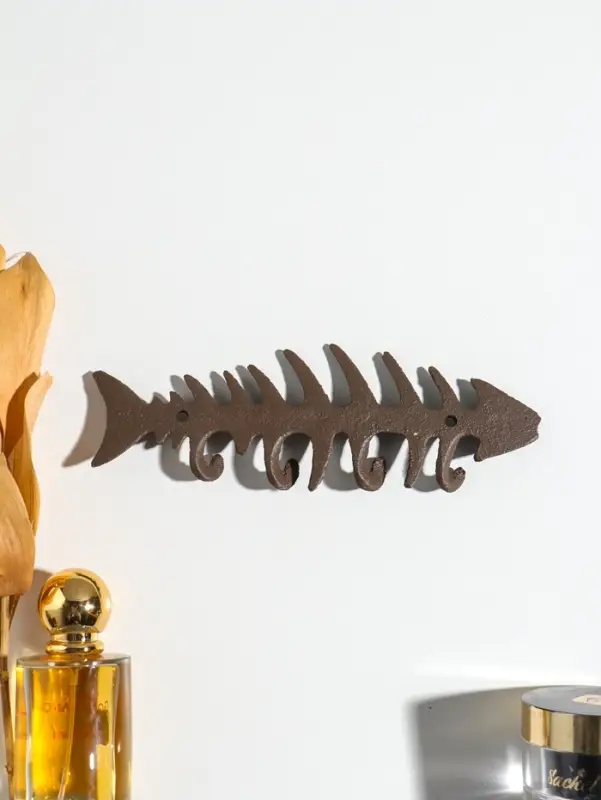Крючки настенные &laquo;Рыбий скелет&raquo;, ключница декоративная, чугун, 19.7&times;6.5&times;1.5 см