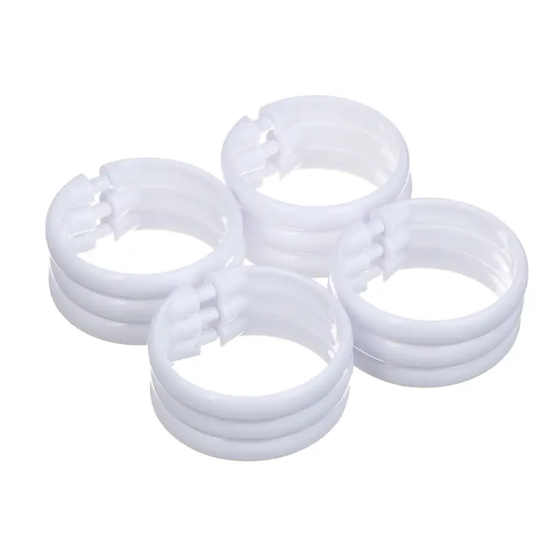 Кольца для шторы в ванную тм VETTA, 12шт, d 4,5 см, пластик, цвет белый