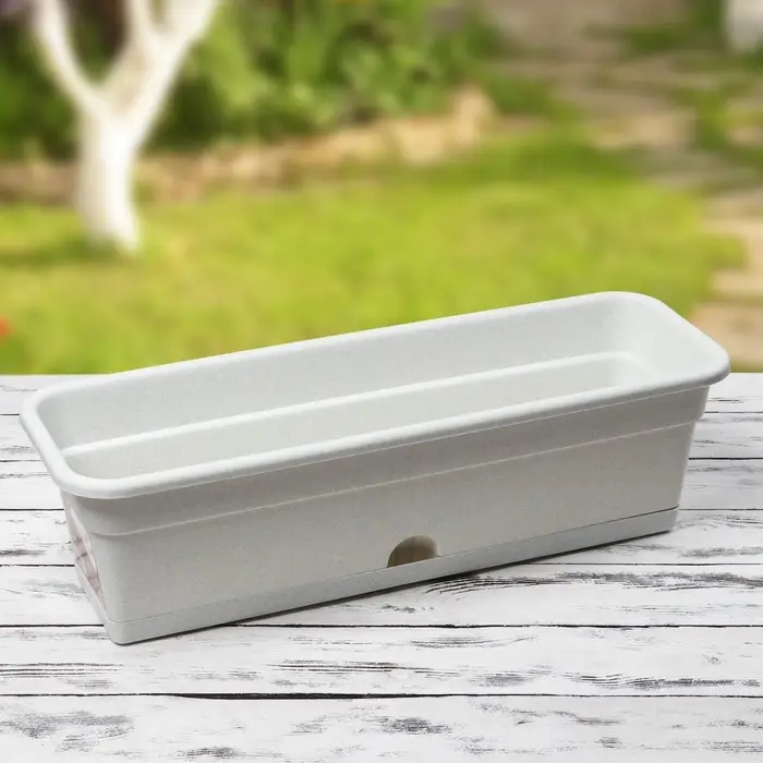 Ящик балконный для цветов, 12 л, 60&times;20&times;17 см, пластиковый, цвет мраморный