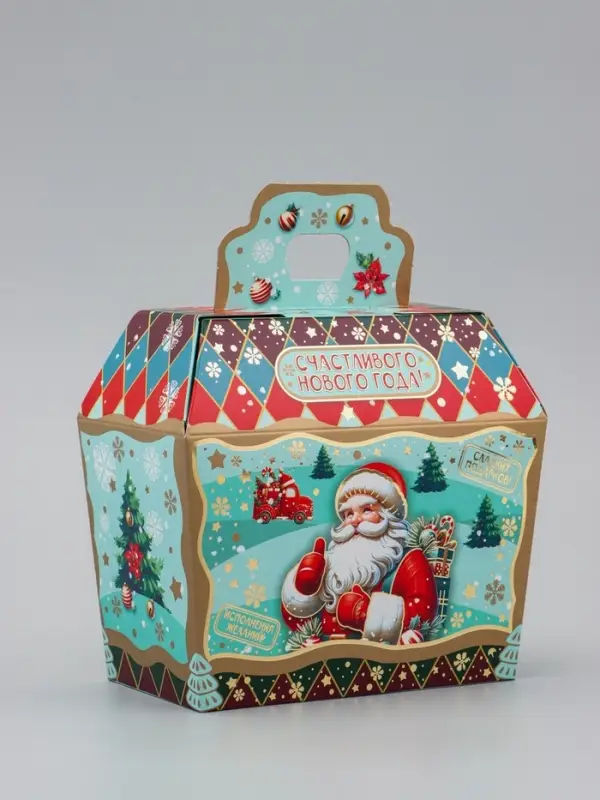 Коробка Новогодняя подарочная Коробка Новогодняя подарочная "Исполнения желаний" 19,5 х 17 х 11 см