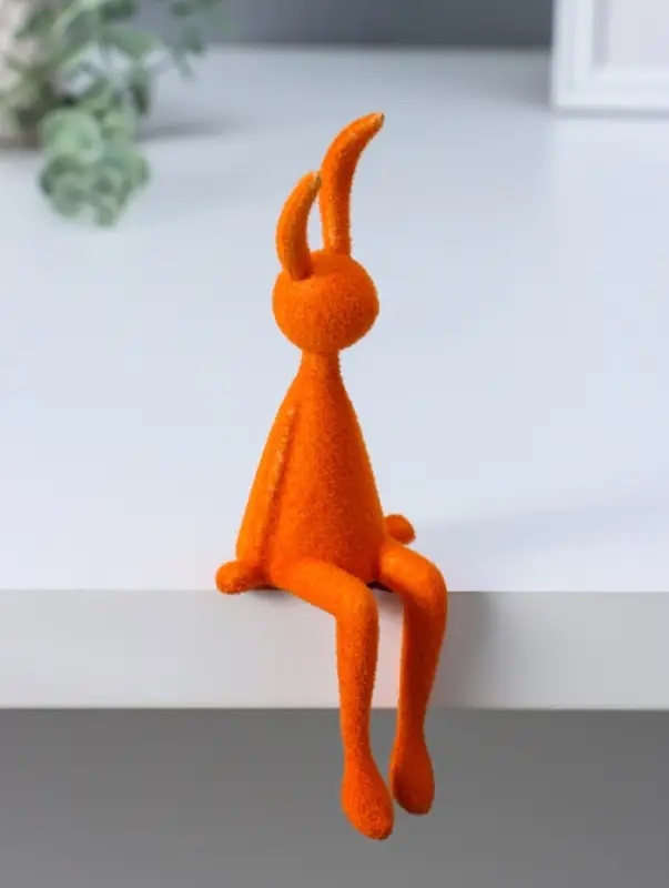 Сувенир пластик на полку "Зайчик" оранж 5х5,5х15 см